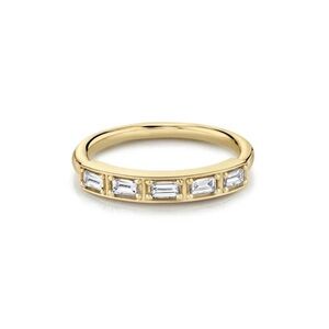 Marrow Fine White Diamond Step Cut Stacking Band